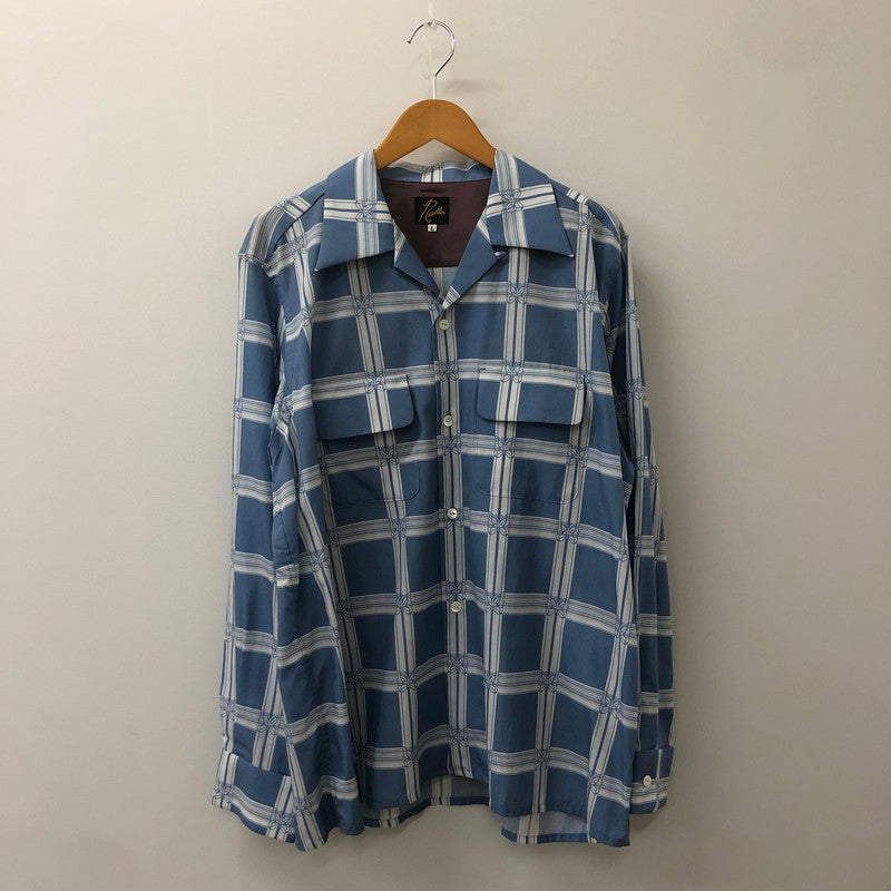 【中古品】【メンズ】 Needles ニードルス 23SS CLASSIC SHIRTーR/C LAWN CLOTH/PAPILLON PLAID MR179 クラシックシャツ 長袖 トップス 140-250306-kk-04-tei サイズ：L カラー：ブルー 万代Net店