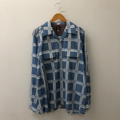 【中古品】【メンズ】 Needles ニードルス 23SS CLASSIC SHIRTーR/C LAWN CLOTH/PAPILLON PLAID MR179 クラシックシャツ 長袖 トップス 140-250306-kk-04-tei サイズ：L カラー：ブルー 万代Net店