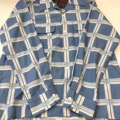 【中古品】【メンズ】 Needles ニードルス 23SS CLASSIC SHIRTーR/C LAWN CLOTH/PAPILLON PLAID MR179 クラシックシャツ 長袖 トップス 140-250306-kk-04-tei サイズ：L カラー：ブルー 万代Net店