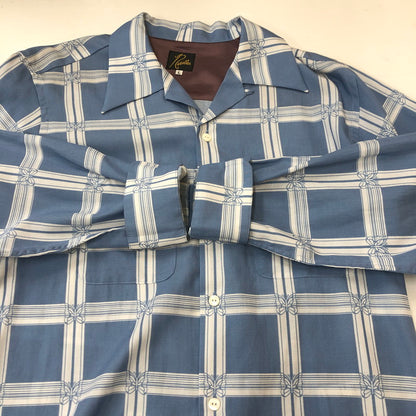 【中古品】【メンズ】 Needles ニードルス 23SS CLASSIC SHIRTーR/C LAWN CLOTH/PAPILLON PLAID MR179 クラシックシャツ 長袖 トップス 140-250306-kk-04-tei サイズ：L カラー：ブルー 万代Net店