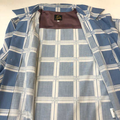 【中古品】【メンズ】 Needles ニードルス 23SS CLASSIC SHIRTーR/C LAWN CLOTH/PAPILLON PLAID MR179 クラシックシャツ 長袖 トップス 140-250306-kk-04-tei サイズ：L カラー：ブルー 万代Net店