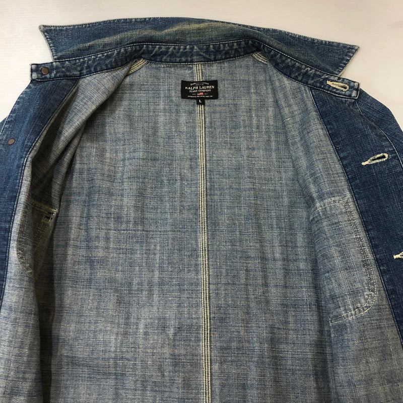 【中古品】【メンズ】 RALPH LAUREN ラルフローレン RALPH LAUREN ラルフローレン DENIM COVERALL JACKET デニムカバーオールジャケット ライトアウター 147-250306-kk-26-tei サイズ：L カラー：インディゴ 万代Net店