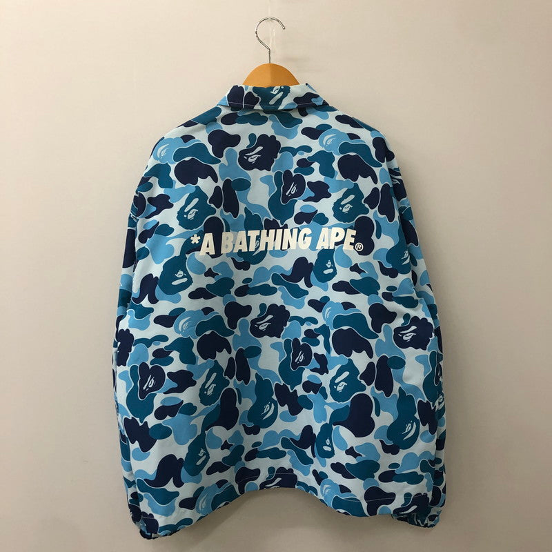 【中古品】【メンズ】 A BATHING APE アベイシングエイプ CAMO COACH JACKET 001LJF801019X カモ コーチジャケット ライトアウター 142-250306-kk-11-tei サイズ：L カラー：ブルー 万代Net店