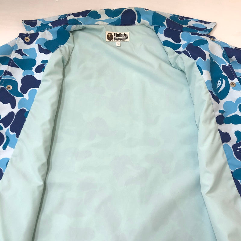 【中古品】【メンズ】 A BATHING APE アベイシングエイプ CAMO COACH JACKET 001LJF801019X カモ コーチジャケット ライトアウター 142-250306-kk-11-tei サイズ：L カラー：ブルー 万代Net店