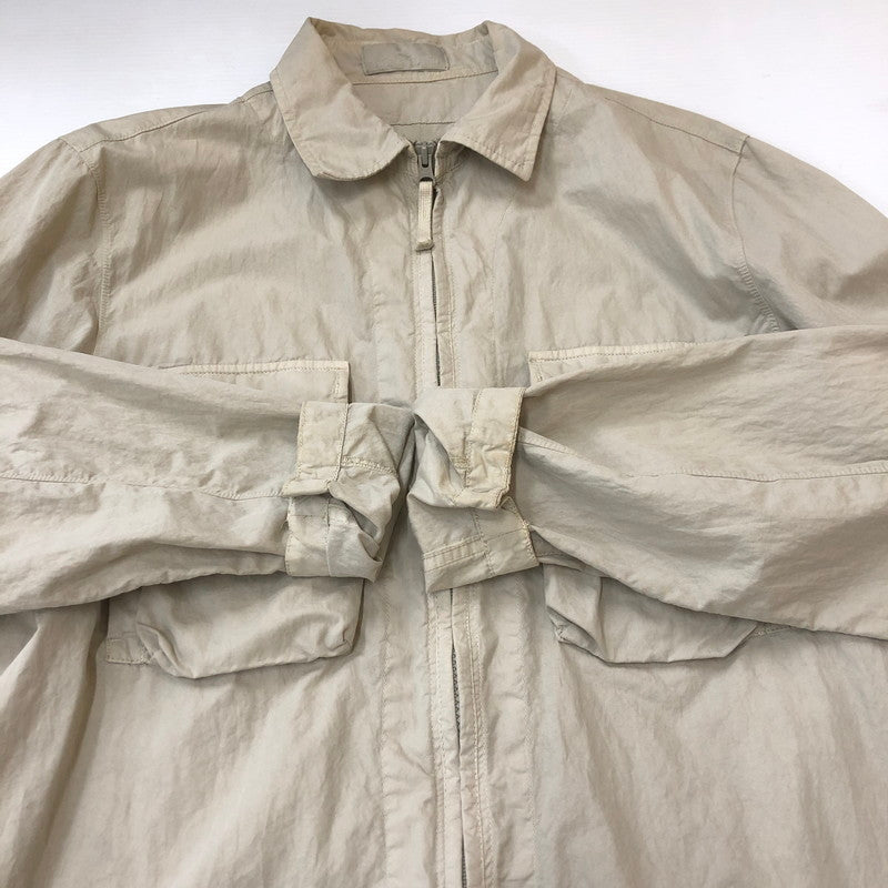 【中古品】【メンズ】 STONE ISLAND ストーンアイランド 19SS GHOST RESIN COTTON ZIP OVERSHIRT 7015103F2 ゴースト レジン コットン ジップ オーバーシャツ 長袖 トップス 140-250306-kk-02-tei サイズ：L カラー：ベージュ 万代Net店