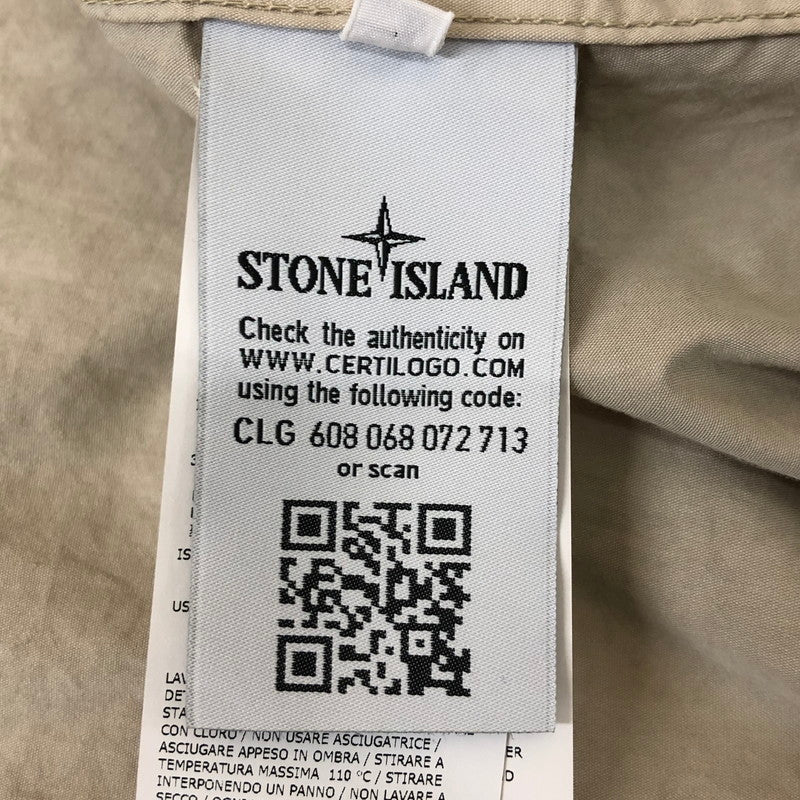 【中古品】【メンズ】 STONE ISLAND ストーンアイランド 19SS GHOST RESIN COTTON ZIP OVERSHIRT 7015103F2 ゴースト レジン コットン ジップ オーバーシャツ 長袖 トップス 140-250306-kk-02-tei サイズ：L カラー：ベージュ 万代Net店