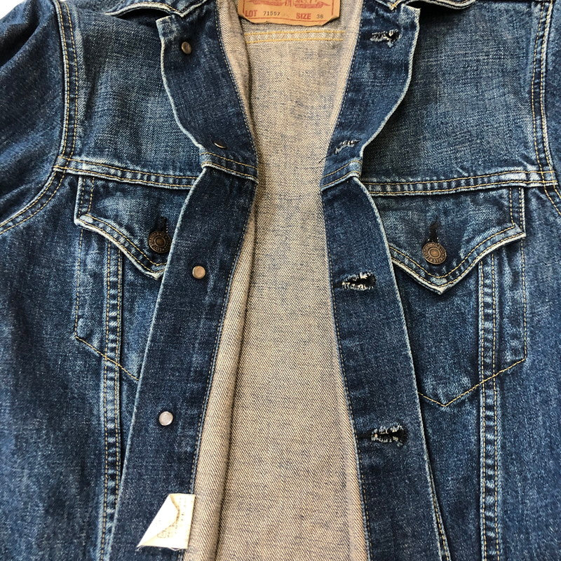 【中古品】【メンズ】 Levi's リーバイス DENIM TRACKER JACKET 71557-02 デニムトラッカージャケット ライトアウター BIG-E 日本製復刻 145-250306-kk-20-tei サイズ：38 カラー：インディゴ 万代Net店