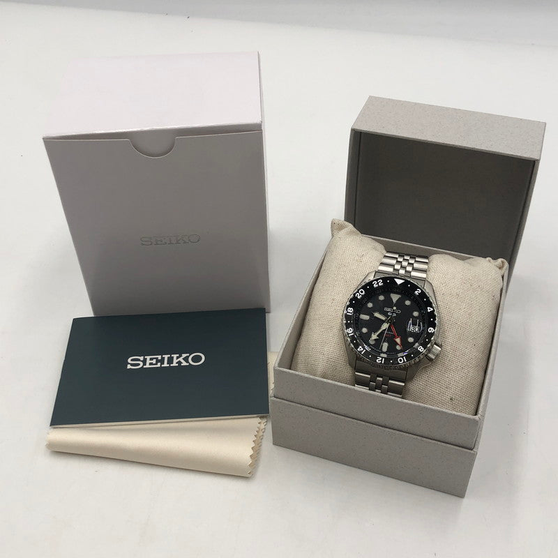 【中古美品】【メンズ】 SEIKO セイコー 5SPORTS SBSC001 5スポーツ GMT 自動巻き 腕時計 197-251030-yy-03-tei カラー：シルバー 万代Net店
