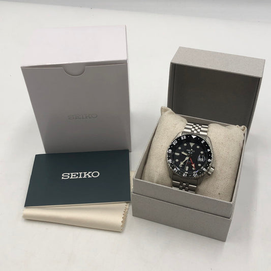 【中古美品】【メンズ】 SEIKO セイコー 5SPORTS SBSC001 5スポーツ GMT 自動巻き 腕時計 197-251030-yy-03-tei カラー：シルバー 万代Net店