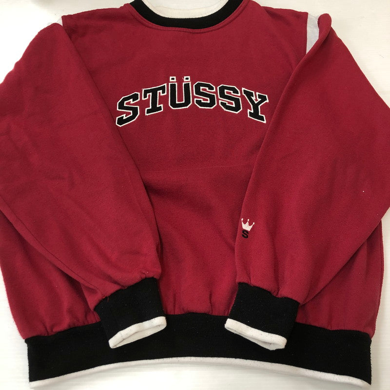 【中古品】【メンズ】 STUSSY ステューシー 90's ARCH LOGO CREWNECK SWEAT 90年代 アーチロゴ クルーネックスウェット トップス トレーナー 紺タグ 142-250308-kk-03-tei サイズ：L カラー：レッド 万代Net店