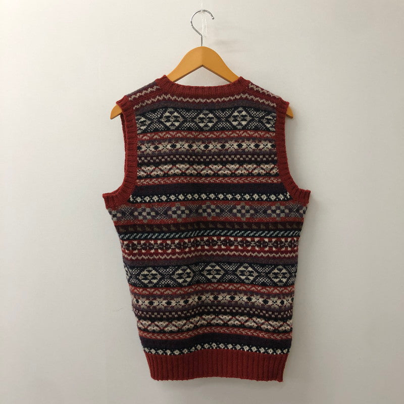 【中古品】【メンズ】  JAMIESON’S ジャミーソンズ WOOL KNIT VEST 3213-343-0340 ウールニットベスト トップス 145-250307-kk-18-tei サイズ：L カラー：レッド 万代Net店