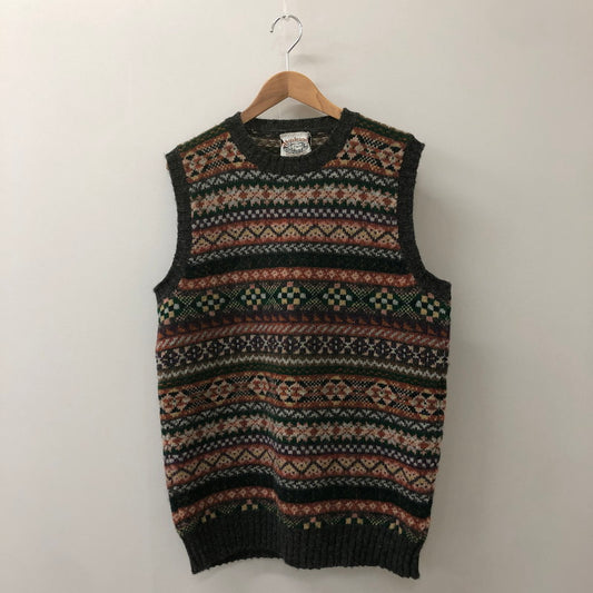 【中古品】【メンズ】  JAMIESON’S ジャミーソンズ WOOL KNIT VEST 1218-499-0064 ウールニットベスト トップス 145-250307-kk-17-tei サイズ：L カラー：チャコール 万代Net店