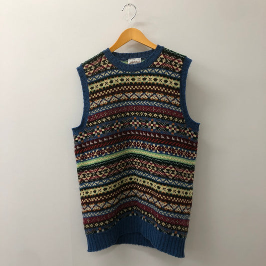 【中古品】【メンズ】  JAMIESON’S ジャミーソンズ WOOL KNIT VEST 1218-499-0064 ウールニットベスト トップス 145-250307-kk-16-tei サイズ：L カラー：ブルー 万代Net店