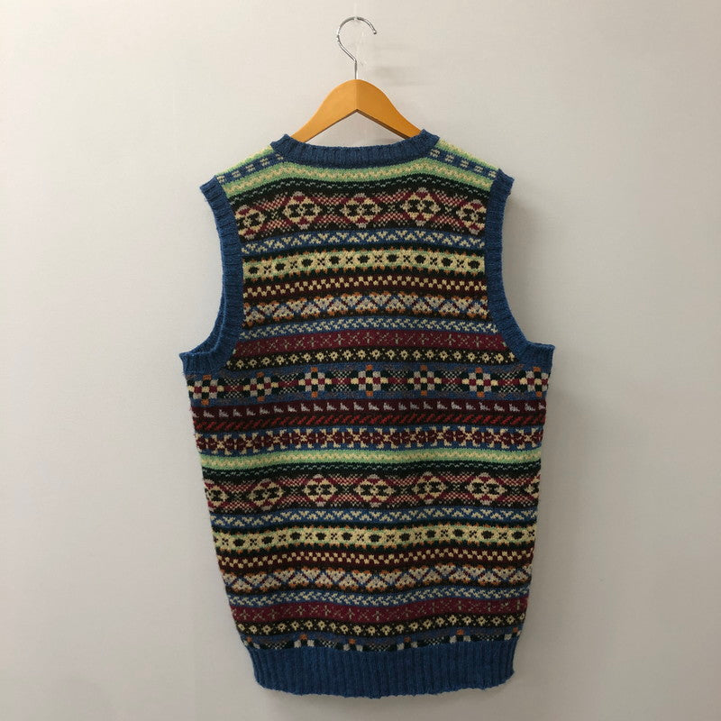 【中古品】【メンズ】  JAMIESON’S ジャミーソンズ WOOL KNIT VEST 1218-499-0064 ウールニットベスト トップス 145-250307-kk-16-tei サイズ：L カラー：ブルー 万代Net店