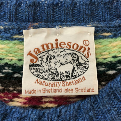 【中古品】【メンズ】  JAMIESON’S ジャミーソンズ WOOL KNIT VEST 1218-499-0064 ウールニットベスト トップス 145-250307-kk-16-tei サイズ：L カラー：ブルー 万代Net店