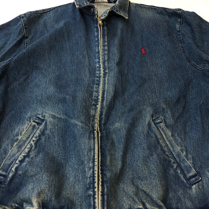 【中古品】【メンズ】 Polo by Ralph Lauren ポロバイラルフローレン 90's DENIM SWING TOP BLOUSON 90年代 デニム スイングトップ ブルゾン ライトアウター ジャケット 147-250306-kk-43-tei サイズ：M カラー：ライトインディゴ 万代Net店