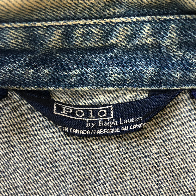 【中古品】【メンズ】 Polo by Ralph Lauren ポロバイラルフローレン 90's DENIM SWING TOP BLOUSON 90年代 デニム スイングトップ ブルゾン ライトアウター ジャケット 147-250306-kk-43-tei サイズ：M カラー：ライトインディゴ 万代Net店