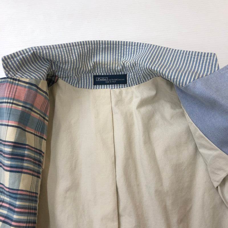 【中古品】【メンズ】 Polo by Ralph Lauren ポロバイラルフローレン 90's PATCHWORK TAILORED JACKET パッチワーク テーラードジャケット トップス 147-250306-kk-44-tei サイズ：S カラー：マルチカラー 万代Net店