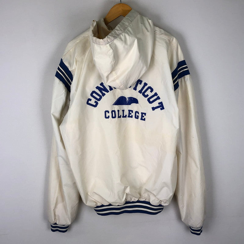 【現状渡し品】【メンズ】 Champion チャンピオン 80’s HALF-ZIP ANORAK PARKA MADE IN USA VINTAGE 80年代 ハーフジップアノラックパーカー ライトアウター USA製 ヴィンテージ 145-251115-ts-11-tei サイズ：XL カラー：ホワイト 万代Net店