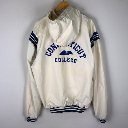 【現状渡し品】【メンズ】 Champion チャンピオン 80’s HALF-ZIP ANORAK PARKA MADE IN USA VINTAGE 80年代 ハーフジップアノラックパーカー ライトアウター USA製 ヴィンテージ 145-251115-ts-11-tei サイズ：XL カラー：ホワイト 万代Net店