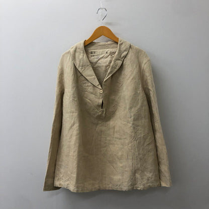 【中古品】【メンズ】  MARINE NATIONALE フランス海軍 30～40's SHAWL COLLAR LINEN SMOCK VINTAGE 30-40年代 リネン ショールカラー プルオーバー トップス ヴィンテージ 145-250307-kk-13-tei サイズ：表記不明 下記参照 カラー：ベージュ 万代Net店