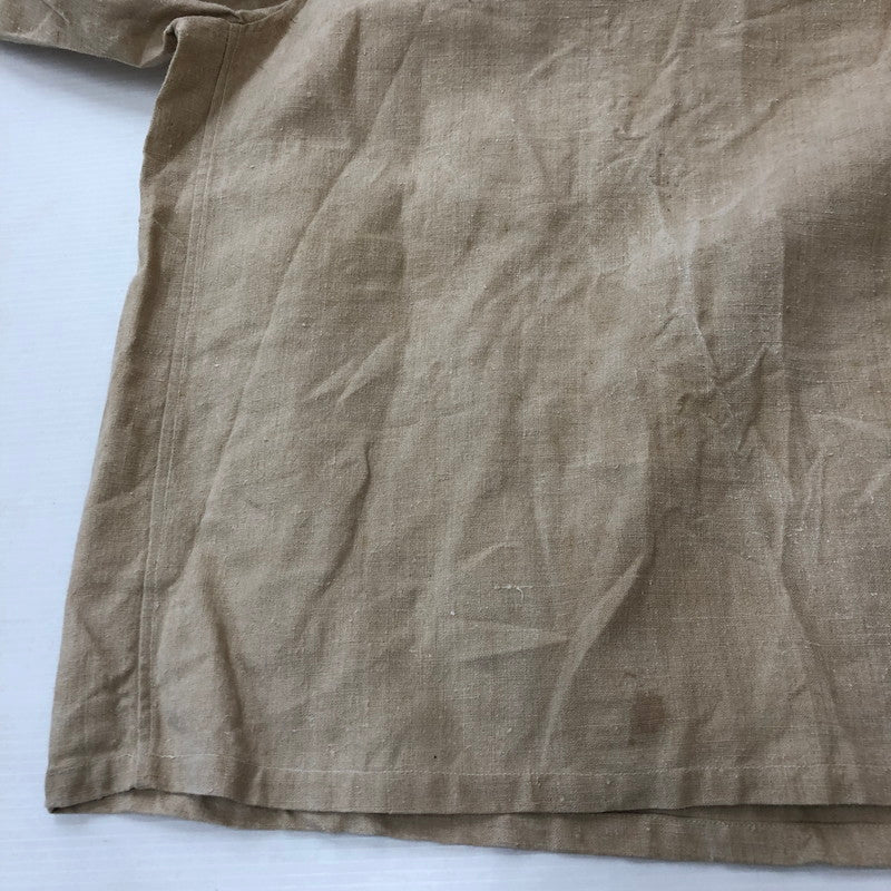 【中古品】【メンズ】  MARINE NATIONALE フランス海軍 30～40's SHAWL COLLAR LINEN SMOCK VINTAGE 30-40年代 リネン ショールカラー プルオーバー トップス ヴィンテージ 145-250307-kk-13-tei サイズ：表記不明 下記参照 カラー：ベージュ 万代Net店