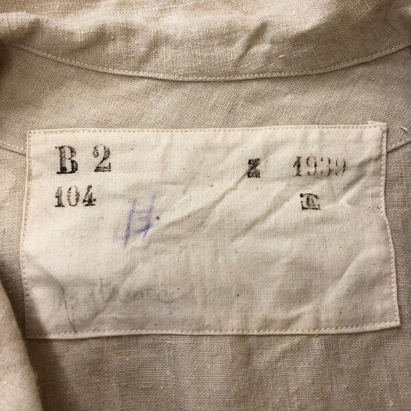 【中古品】【メンズ】  MARINE NATIONALE フランス海軍 30～40's SHAWL COLLAR LINEN SMOCK VINTAGE 30-40年代 リネン ショールカラー プルオーバー トップス ヴィンテージ 145-250307-kk-13-tei サイズ：表記不明 下記参照 カラー：ベージュ 万代Net店