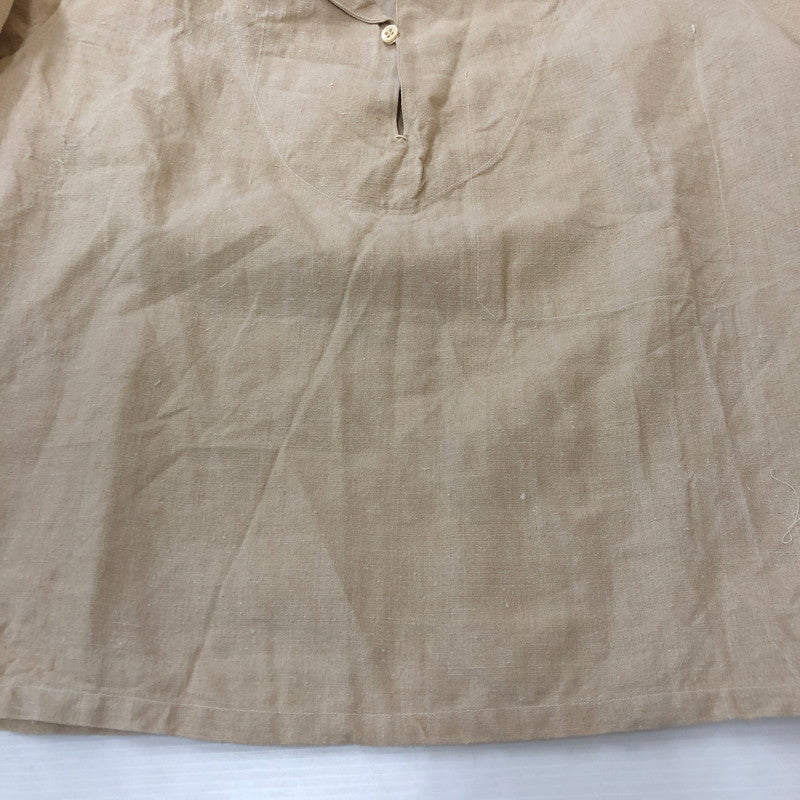 【中古品】【メンズ】  MARINE NATIONALE フランス海軍 30～40's SHAWL COLLAR LINEN SMOCK VINTAGE 30-40年代 リネン ショールカラー プルオーバー トップス ヴィンテージ 145-250307-kk-13-tei サイズ：表記不明 下記参照 カラー：ベージュ 万代Net店