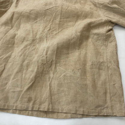 【中古品】【メンズ】  MARINE NATIONALE フランス海軍 30～40's SHAWL COLLAR LINEN SMOCK VINTAGE 30-40年代 リネン ショールカラー プルオーバー トップス ヴィンテージ 145-250307-kk-13-tei サイズ：表記不明 下記参照 カラー：ベージュ 万代Net店