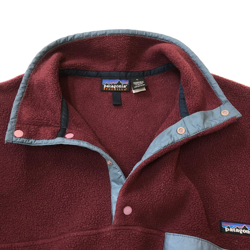 【中古品】【メンズ】 patagonia パタゴニア 01AW SYNCHILLA SNAP-T PULLOVER 25450FA01 シンチラスナップT プルオーバー ライトアウター フリースジャケット 144-250306-kk-33-tei サイズ：L カラー：ワインレッド 万代Net店