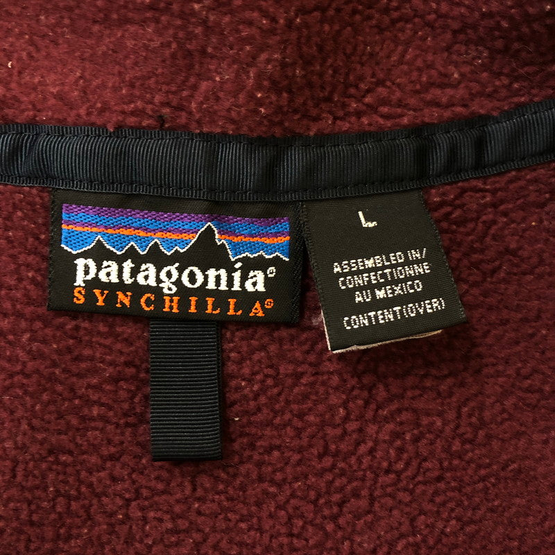 【中古品】【メンズ】 patagonia パタゴニア 01AW SYNCHILLA SNAP-T PULLOVER 25450FA01 シンチラスナップT プルオーバー ライトアウター フリースジャケット 144-250306-kk-33-tei サイズ：L カラー：ワインレッド 万代Net店