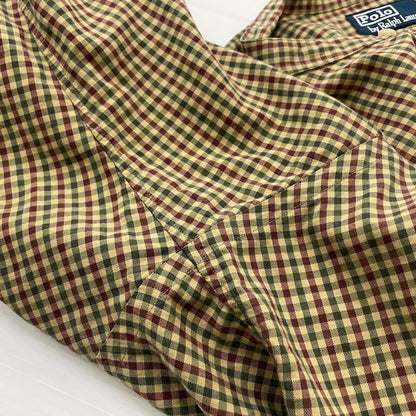 【中古品】【メンズ】 POLORALPHLAUREN ポロラルフ ローレン 90’s BAND COLLAR SHIRT 90年代 バンド カラー シャツ 長袖 トップス 147-260714-sa-10-tei サイズ：XXL カラー：チェック 万代Net店