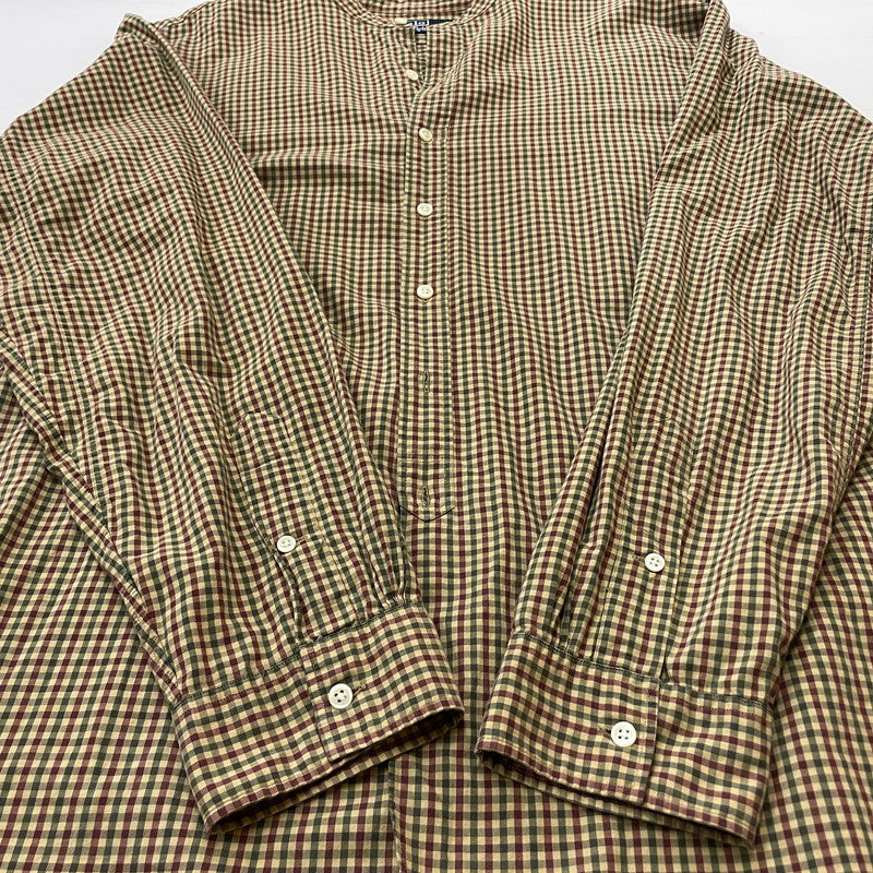 【中古品】【メンズ】 POLORALPHLAUREN ポロラルフ ローレン 90’s BAND COLLAR SHIRT 90年代 バンド カラー シャツ 長袖 トップス 147-260714-sa-10-tei サイズ：XXL カラー：チェック 万代Net店