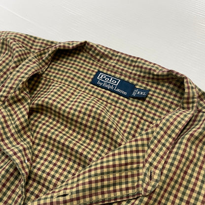 【中古品】【メンズ】 POLORALPHLAUREN ポロラルフ ローレン 90’s BAND COLLAR SHIRT 90年代 バンド カラー シャツ 長袖 トップス 147-260714-sa-10-tei サイズ：XXL カラー：チェック 万代Net店