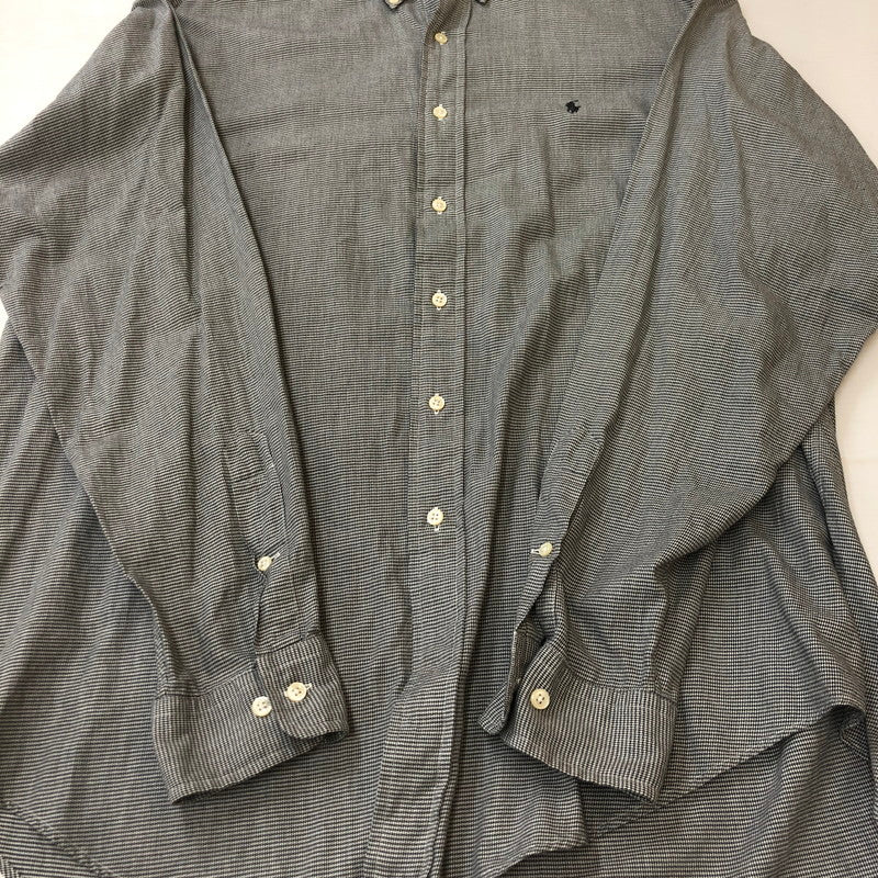 【中古品】【メンズ】 RALPH LAUREN ラルフローレン 90's L/S HOUNDSTOOTH B.D SHIRT 90年代 ロングスリーブ 千鳥格子 ボタンダウンシャツ 長袖 トップス 147-250306-kk-42-tei サイズ：16.5 カラー：グレー 万代Net店