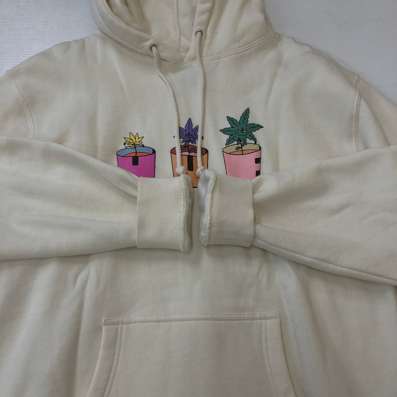 【中古品】【メンズ】 HUF ハフ PURPLE BUDDY WATER YOUR GARDEN P/O HOODIE PF00538 パープル バディ ウォーター ユーアー ガーデン プルオーバーフーディー トップス パーカー 142-250308-kk-06-tei サイズ：M カラー：ナチュラル 万代Net店