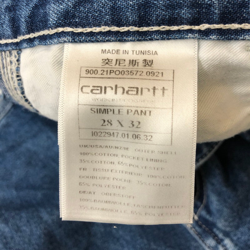 【中古品】【メンズ】  Carhartt WIP カーハート ワークインプログレス SIMPLE PANT I022947 シンプルパンツ ボトムス デニムパンツ 156-250306-kk-58-tei サイズ：28 カラー：ライトインディゴ 万代Net店