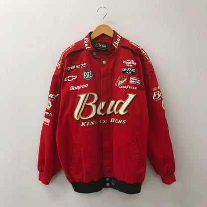 【中古品】【メンズ】  CHASE AUTHENTICS チェイス オーセンティック 90's BUDWEISER RACING JACKET 90年代 バドワイザー 企業ロゴ レーシングジャケット アウター 145-250309-kk-06-tei サイズ：XXL カラー：レッド 万代Net店