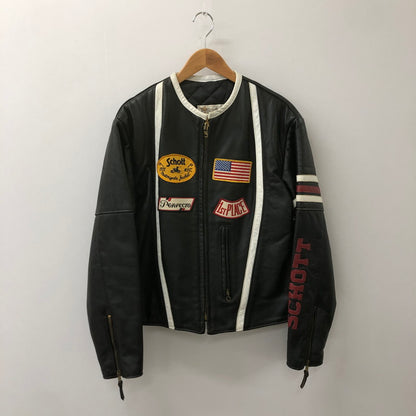 【中古品】【メンズ】 schott ショット RACER 1 SINGLE RIDERS JACKET 015 レーサー1 シングルライダースジャケット アウター レザージャケット 145-250309-kk-04-tei サイズ：40 カラー：ブラック 万代Net店