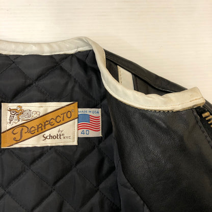 【中古品】【メンズ】 schott ショット RACER 1 SINGLE RIDERS JACKET 015 レーサー1 シングルライダースジャケット アウター レザージャケット 145-250309-kk-04-tei サイズ：40 カラー：ブラック 万代Net店