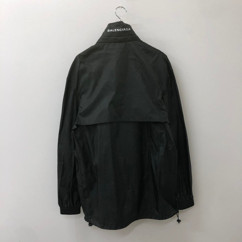 【中古品】【メンズ】 BALENCIAGA バレンシアガ 17SS BOXY WINDBREAKER 460591 TUD04 ボクシー ウィンドブレーカー ライトアウター ジャケット ブルゾン 141-250312-kk-03-tei サイズ：L カラー：ブラック 万代Net店