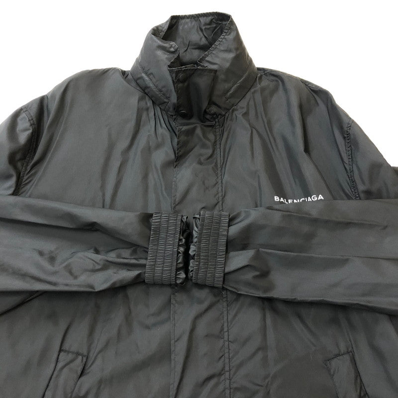 【中古品】【メンズ】 BALENCIAGA バレンシアガ 17SS BOXY WINDBREAKER 460591 TUD04 ボクシー ウィンドブレーカー ライトアウター ジャケット ブルゾン 141-250312-kk-03-tei サイズ：L カラー：ブラック 万代Net店