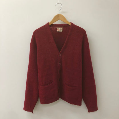 【現状渡し品】【メンズ】  GLEN DEE グレン ディー 60’s MOHAIR KNIT CARDIGAN VINTAGE 60年代 モヘアニット カーディガン トップス ヴィンテージ 145-250312-kk-19-tei サイズ：表記無し 下記参照 カラー：レッド 万代Net店