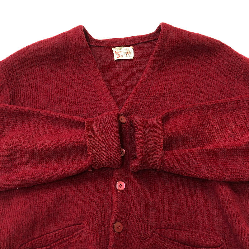 【現状渡し品】【メンズ】  GLEN DEE グレン ディー 60’s MOHAIR KNIT CARDIGAN VINTAGE 60年代 モヘアニット カーディガン トップス ヴィンテージ 145-250312-kk-19-tei サイズ：表記無し 下記参照 カラー：レッド 万代Net店