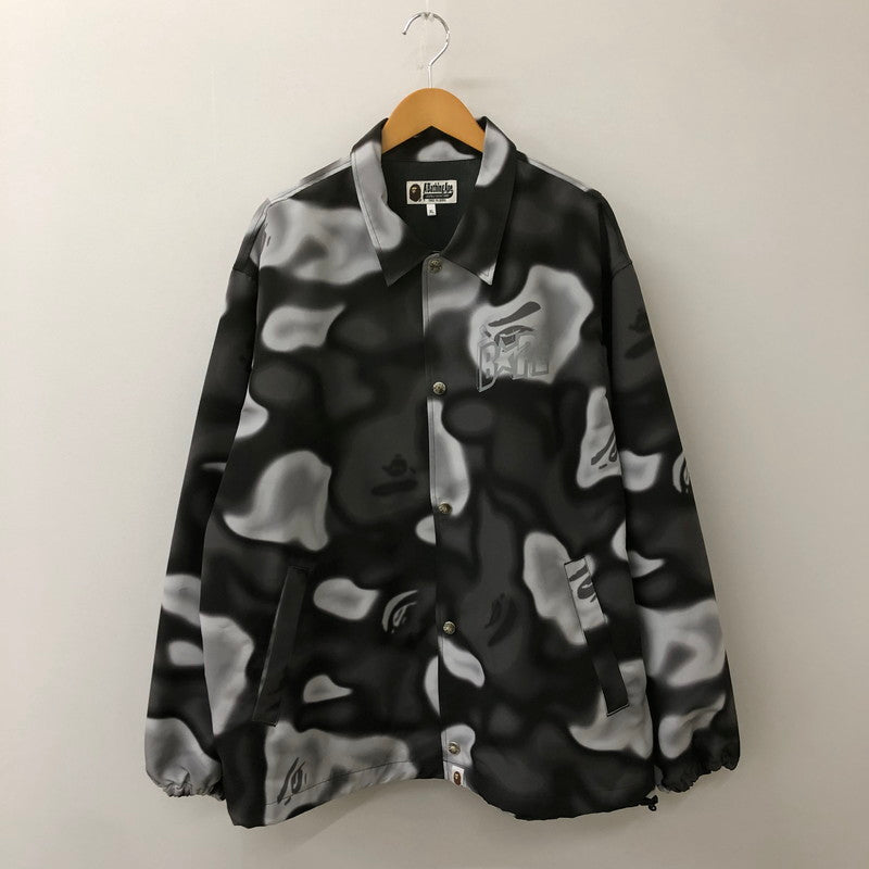 【中古品】【メンズ】 A BATHING APE アベイシングエイプ LIQUID CAMO BAPE STA COACH JACKET 001LJK301006M リキッド カモ ベイプスタ コーチジャケット ライトアウター 142-250312-kk-05-tei サイズ：XL カラー：ブラック 万代Net店