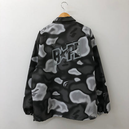 【中古品】【メンズ】 A BATHING APE アベイシングエイプ LIQUID CAMO BAPE STA COACH JACKET 001LJK301006M リキッド カモ ベイプスタ コーチジャケット ライトアウター 142-250312-kk-05-tei サイズ：XL カラー：ブラック 万代Net店