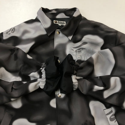 【中古品】【メンズ】 A BATHING APE アベイシングエイプ LIQUID CAMO BAPE STA COACH JACKET 001LJK301006M リキッド カモ ベイプスタ コーチジャケット ライトアウター 142-250312-kk-05-tei サイズ：XL カラー：ブラック 万代Net店