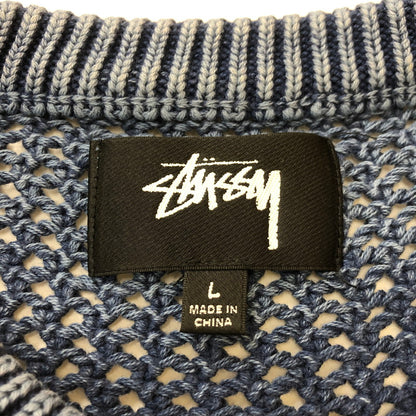 【中古品】【メンズ】 STUSSY ステューシー 22SS PIGMENT DYED LOOSE GAUGE 117115 ピグメントダイ ルーズゲージ トップス コットンニット セーター 142-250312-kk-10-tei サイズ：L カラー：ネイビー 万代Net店