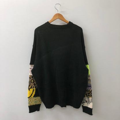 【中古品】【メンズ】 KAPITAL キャピタル 5G KNIT HIPPIE SLEEVE CREW SWEATER K2203KN014 ファイブゲージニット ヒッピー スリーブ クルーセーター トップス ダメージ加工 140-250312-kk-02-tei サイズ：3 カラー：ブラック 万代Net店