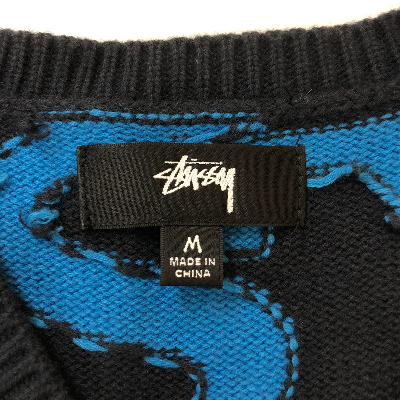 【中古品】【メンズ】 STUSSY ステューシー STACKED SWEATER VEST 117192 スタックド セーター ベスト トップス ニット 142-250312-kk-08-tei サイズ：M カラー：ブルー 万代Net店